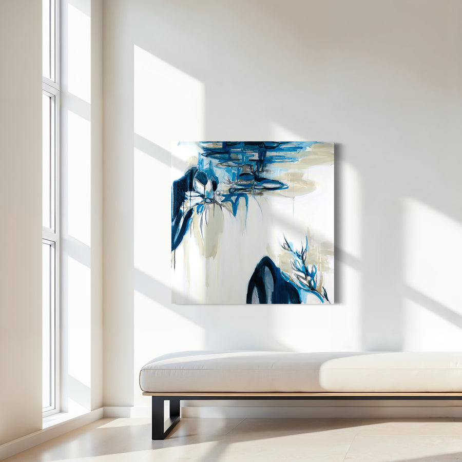 fine art wendy martin floral_in_blue  painting